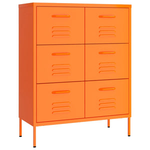 Oranger Schubladenschrank, Stahl, 80 cm