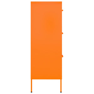 Oranger Schubladenschrank, Stahl, 80 cm
