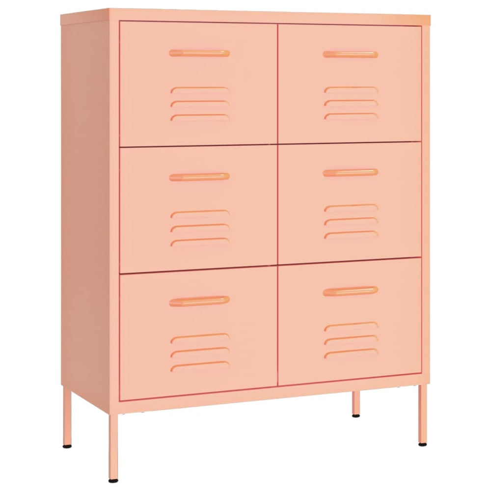Rosa Schubladenschrank Stahl 80cm