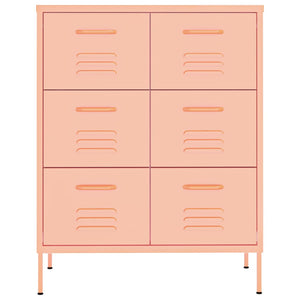 Rosa Schubladenschrank Stahl 80cm