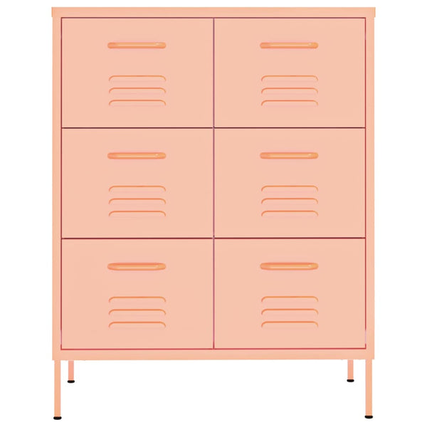 Rosa Schubladenschrank Stahl 80cm