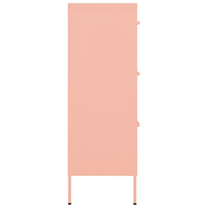 Rosa Schubladenschrank Stahl 80cm