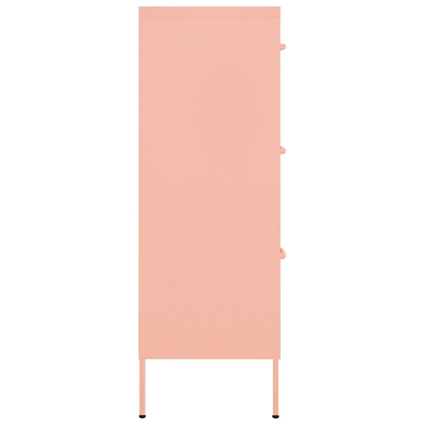 Rosa Schubladenschrank Stahl 80cm