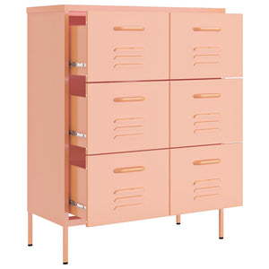 Rosa Schubladenschrank Stahl 80cm