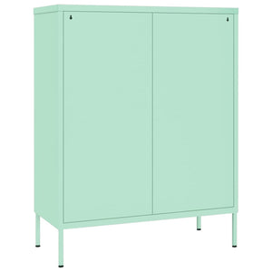 Minzgrüner Schubladenschrank, Stahl, 80 cm