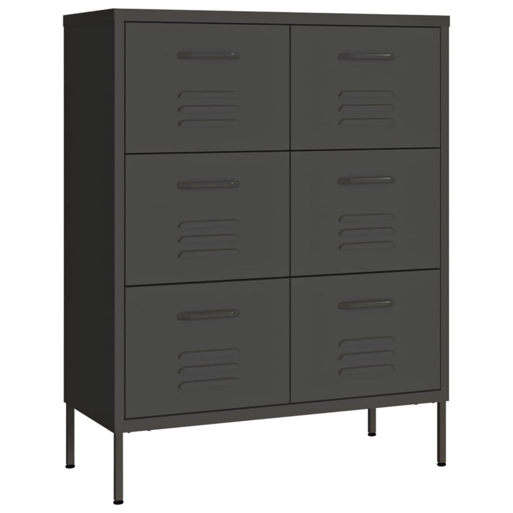 vidaXL Armoire à tiroirs anthracite 80x35x101,5 cm Acier