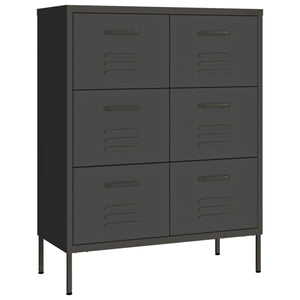 vidaXL Armoire à tiroirs anthracite 80x35x101,5 cm Acier