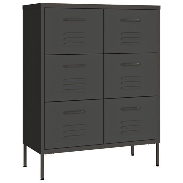 vidaXL Armoire à tiroirs anthracite 80x35x101,5 cm Acier
