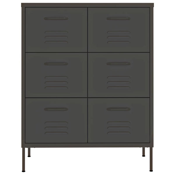 vidaXL Armoire à tiroirs anthracite 80x35x101,5 cm Acier