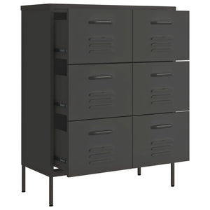 vidaXL Armoire à tiroirs anthracite 80x35x101,5 cm Acier