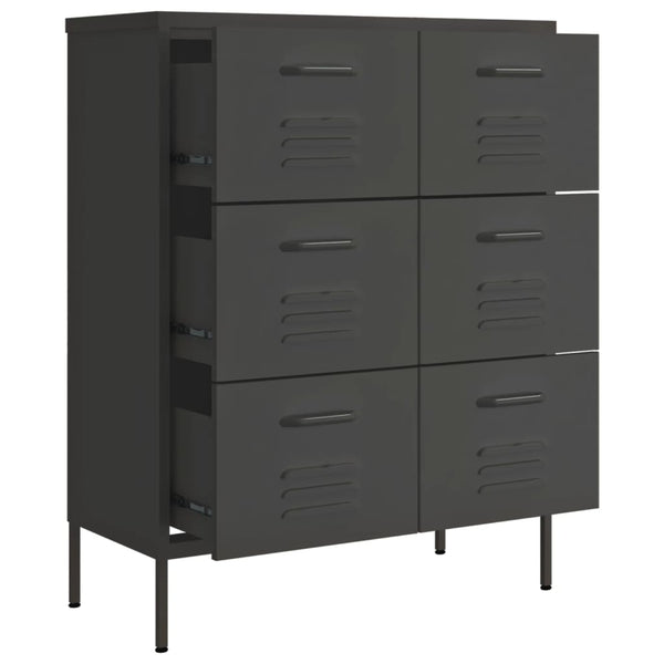 vidaXL Armoire à tiroirs anthracite 80x35x101,5 cm Acier