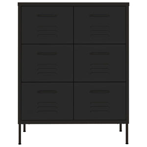 Schubladenschrank Schwarz Stahl 80x35x101,5 cm