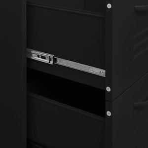 Schubladenschrank Schwarz Stahl 80x35x101,5 cm
