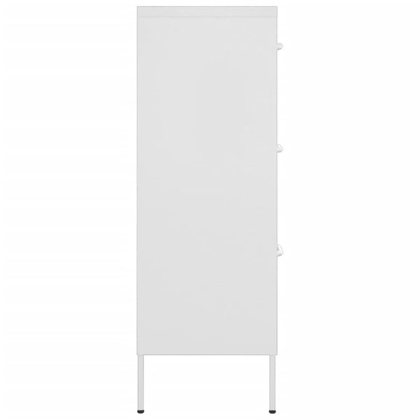 Weißer Schubladenschrank 80x35x101,5 cm Stahl