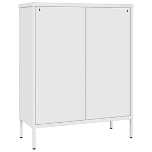 Weißer Schubladenschrank 80x35x101,5 cm Stahl