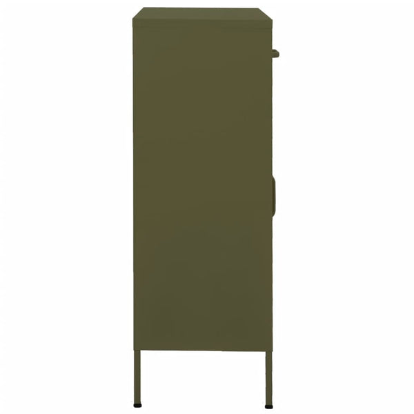 Olivgrüner Stahlschrank 80x35x101,5 cm