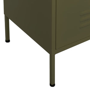 Olivgrüner Stahlschrank 80x35x101,5 cm