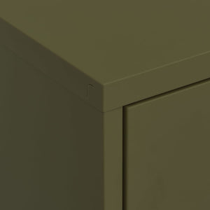 Olivgrüner Stahlschrank 80x35x101,5 cm