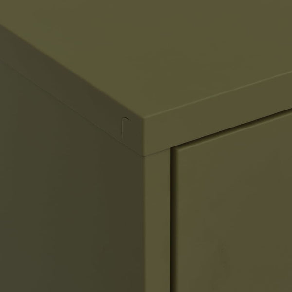 Olivgrüner Stahlschrank 80x35x101,5 cm