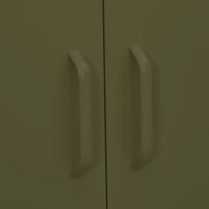 Olivgrüner Stahlschrank 80x35x101,5 cm