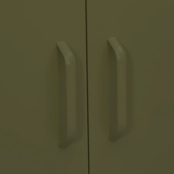 Olivgrüner Stahlschrank 80x35x101,5 cm