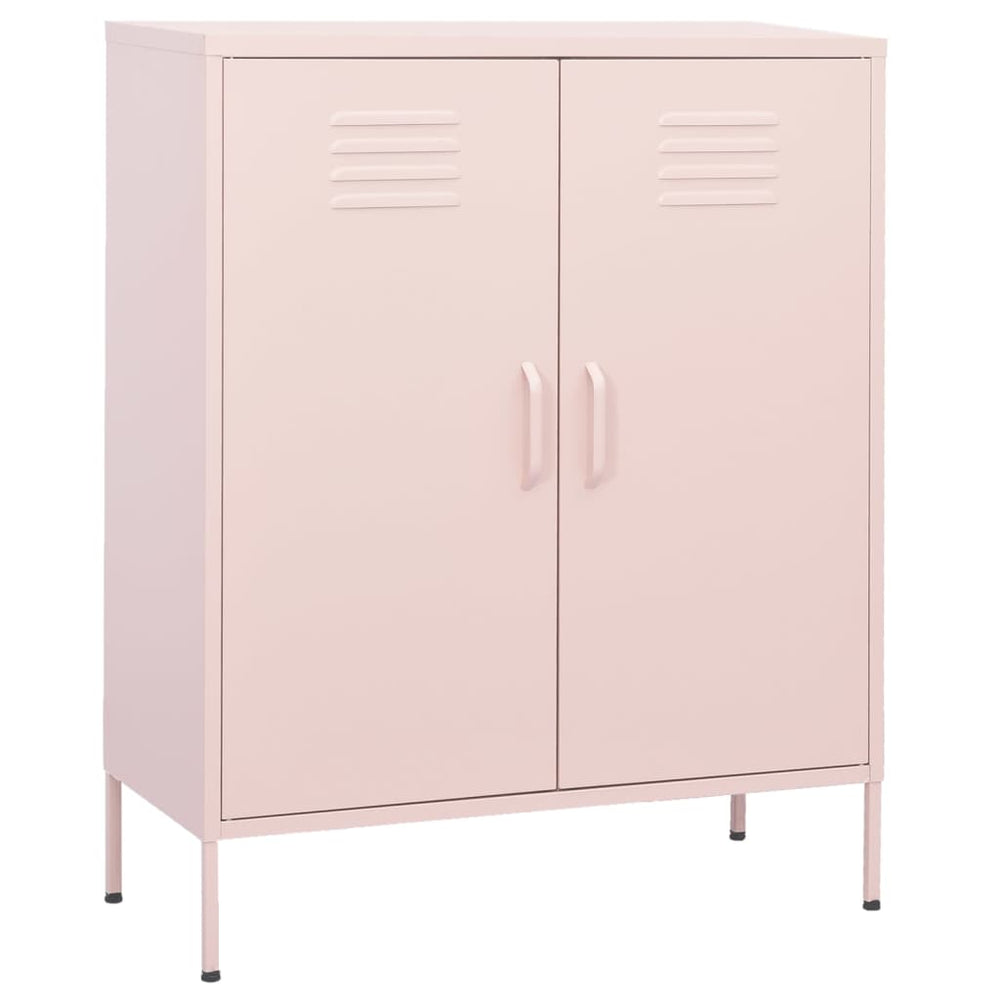 Rosa Stahlschrank, 80 cm