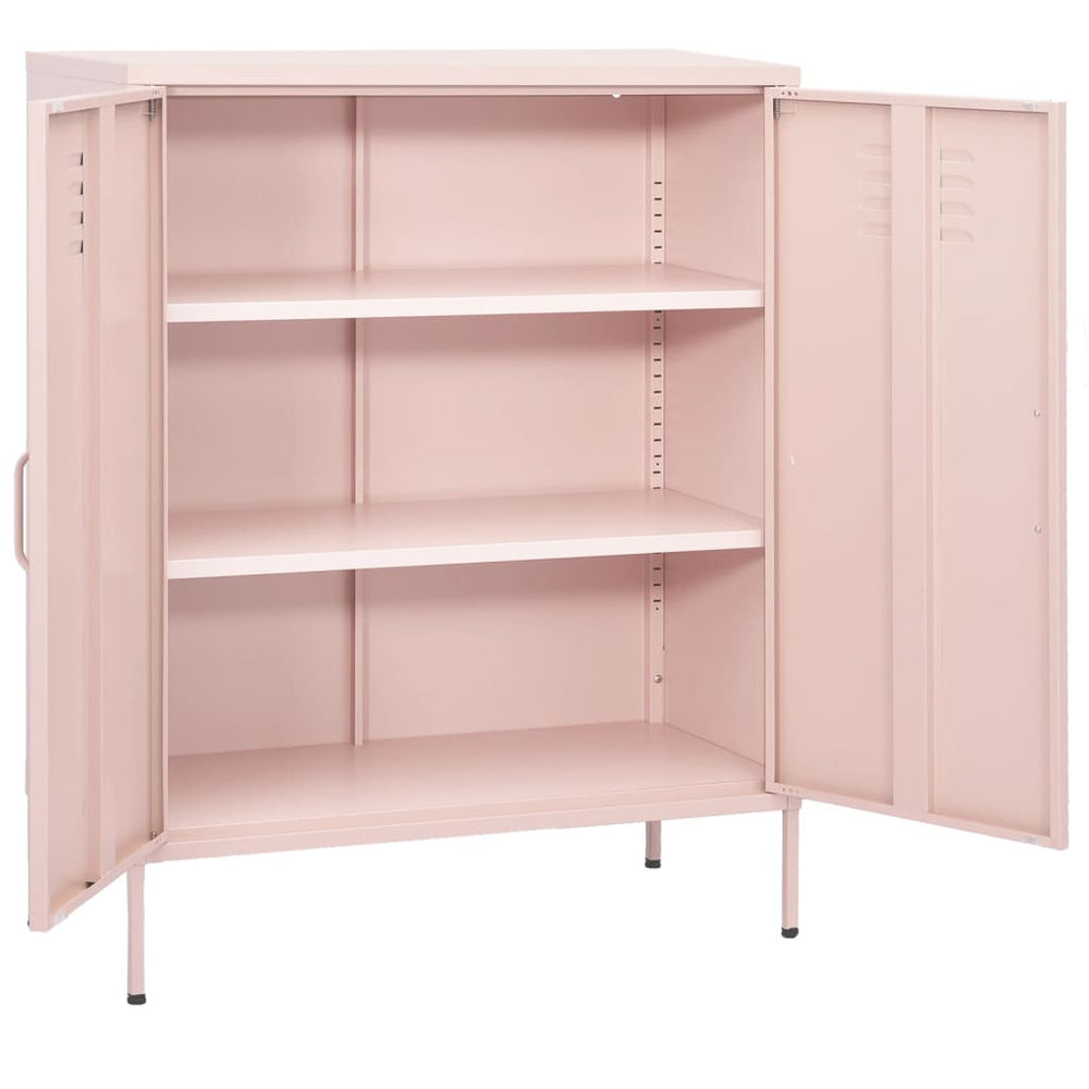 Rosa Stahlschrank, 80 cm