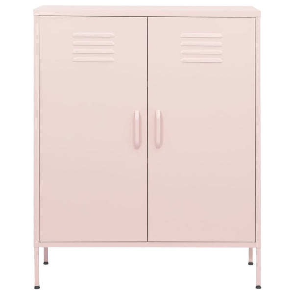 Rosa Stahlschrank, 80 cm