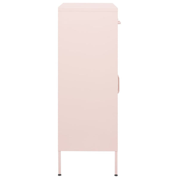 Rosa Stahlschrank, 80 cm
