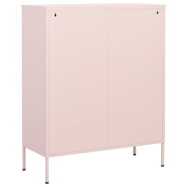 Rosa Stahlschrank, 80 cm