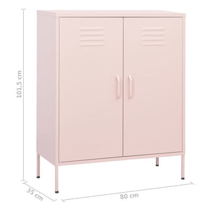 Rosa Stahlschrank, 80 cm