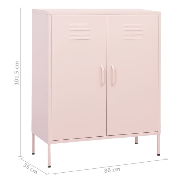 Rosa Stahlschrank, 80 cm