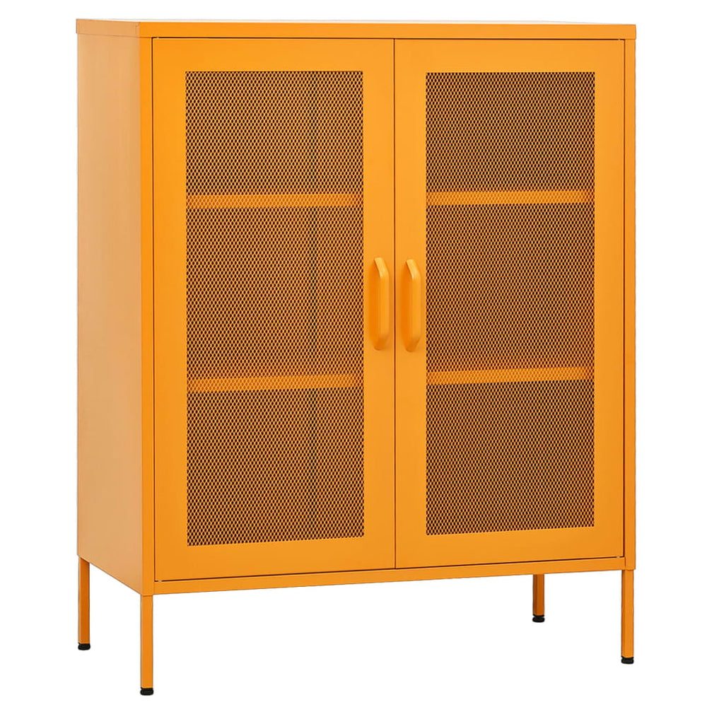 vidaXL Armoire de rangement jaune moutarde 80 x 35 x 101,5 cm Acier
