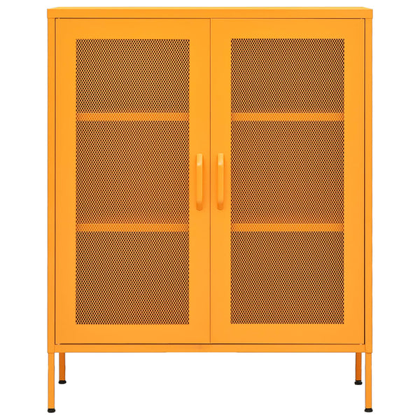Senfgelber Lagerschrank Stahl, 80 cm