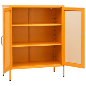 Senfgelber Lagerschrank Stahl, 80 cm