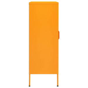 Senfgelber Lagerschrank Stahl, 80 cm