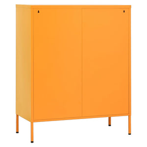 Senfgelber Lagerschrank Stahl, 80 cm