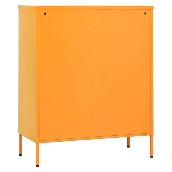 Senfgelber Lagerschrank Stahl, 80 cm