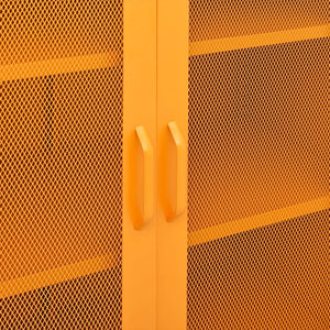 Senfgelber Lagerschrank Stahl, 80 cm