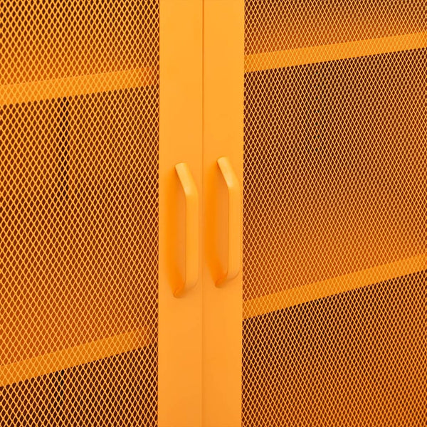 Senfgelber Lagerschrank Stahl, 80 cm