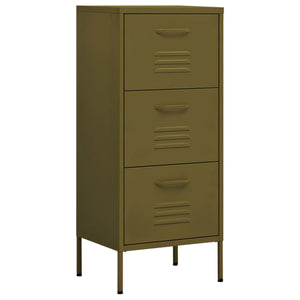 Olivgrüner Stahlschrank, 42,5x35x101,5 cm
