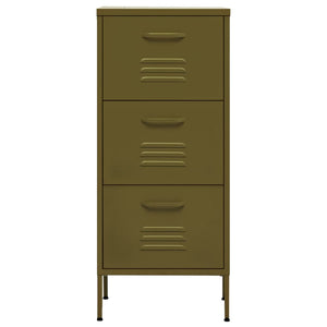 Olivgrüner Stahlschrank, 42,5x35x101,5 cm