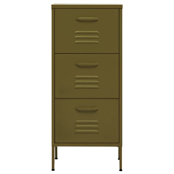 Olivgrüner Stahlschrank, 42,5x35x101,5 cm