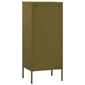 Olivgrüner Stahlschrank, 42,5x35x101,5 cm
