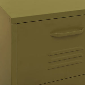Olivgrüner Stahlschrank, 42,5x35x101,5 cm