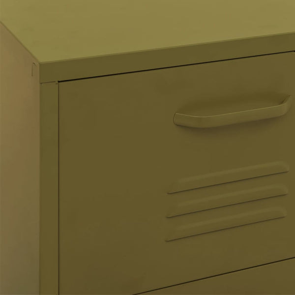 Olivgrüner Stahlschrank, 42,5x35x101,5 cm