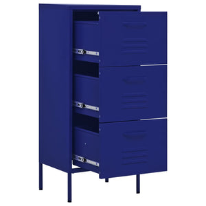 Marineblauer Stahlschrank 42,5x35x101,5 cm