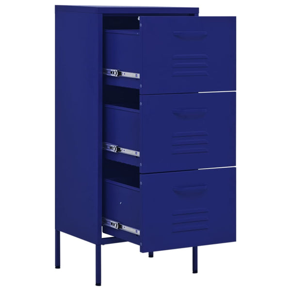 Marineblauer Stahlschrank 42,5x35x101,5 cm