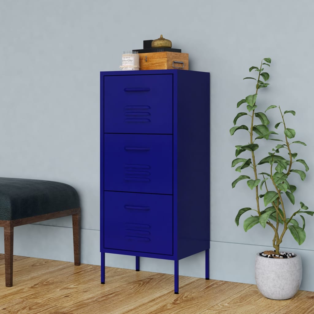 Marineblauer Stahlschrank 42,5x35x101,5 cm