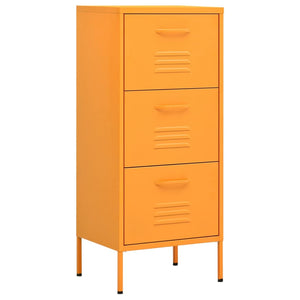 Senfgelber Lagerschrank aus Stahl